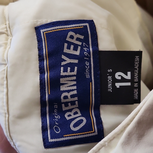 Original Obermeyer Junior's Cream Snow/Ski Cargo Pants 2 Side Pockets Size: 12 - Picture 9 of 11